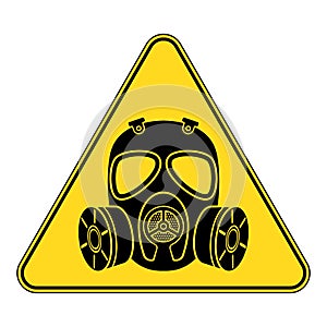 Biohazard sign. Gas mask icon. Chemical Attack.