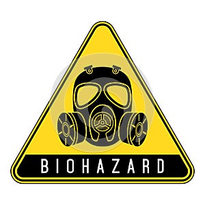 Biohazard sign. Gas mask icon. Chemical Attack.