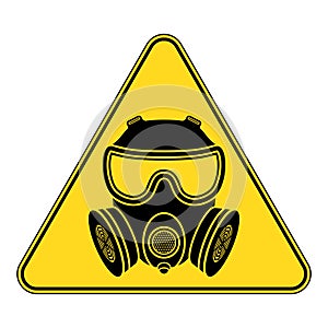 Biohazard sign. Gas mask icon. Chemical Attack.