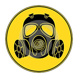 Biohazard sign. Gas mask icon. Chemical Attack.