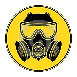 Biohazard sign. Gas mask icon. Chemical Attack.