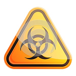 Biohazard sign icon, cartoon style