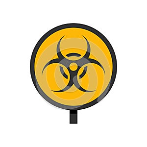 Biohazard sign icon flat isolated vector