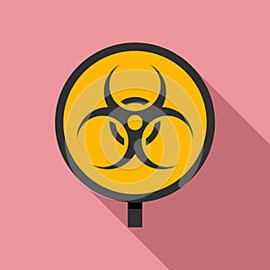 Biohazard sign icon, flat style