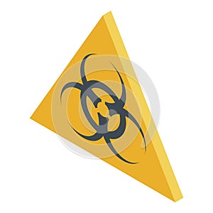 Biohazard sign icon, isometric style