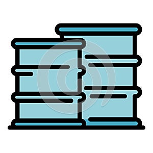 Biohazard stack barrels icon color outline vector