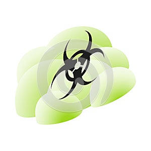 Biohazard symbol on a cloud icon