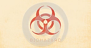 Biohazard symbol grunge rusty effect background vector illustration. epidemic risk danger sign. Virus protection