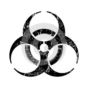 Biohazard symbol in grunge style.