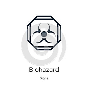 Biohazard symbol icon vector. Trendy flat biohazard symbol icon from signs collection isolated on white background. Vector
