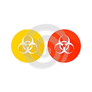 Biohazard symbol sign with yellow and orange colors 4