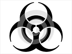 Biohazard symbol silhouette vector art white background