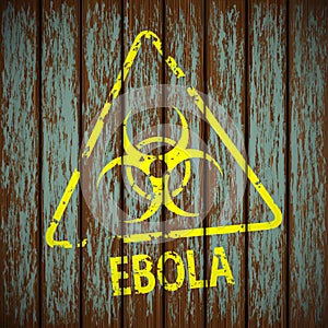 Biohazard symbol on a wooden wall