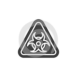 Biohazard triangle sign vector icon