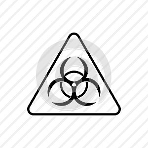 Biohazard warn symbol on transparent sign. Isolated chemical hazard icon. Biological danger warn. Radiation caution zone. Vector