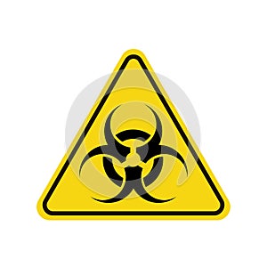 Biohazard warning icon, hazard sign . Vector illustration.