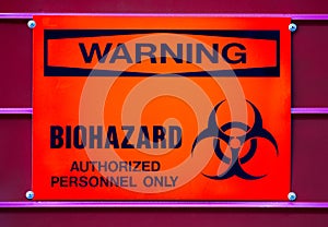 BIOHAZARD warning sign, medical waste