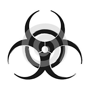Biohazard warning sign. Painted ink style. Toxic medical waste caution symbol. Poison bio-hazard contamination alert logo.