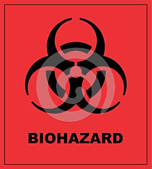 Biohazzard logo vector illustration isolated in red background
