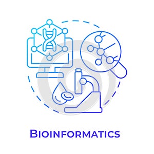 Bioinformatics blue gradient concept icon