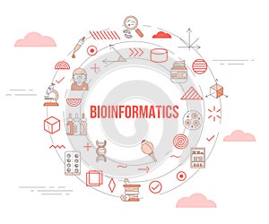 bioinformatics concept with icon set template banner and circle round shape