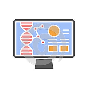 Bioinformatics flat icon.