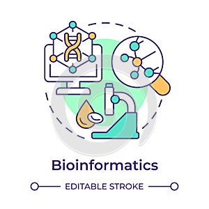 Bioinformatics multi color concept icon