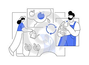 Biological cycle abstract concept vector illustration.