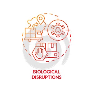 Biological disruptions red gradient concept icon
