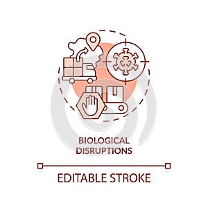 Biological disruptions terracotta concept icon