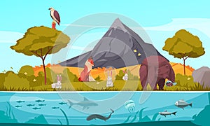 Biological Hierarchy Cartoon Background