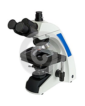 Biological microscope  on a white background