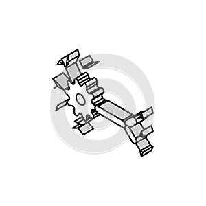 biological model neural network isometric icon vector illustration