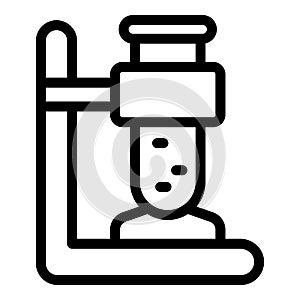 Biological test tube icon outline vector. Research energy
