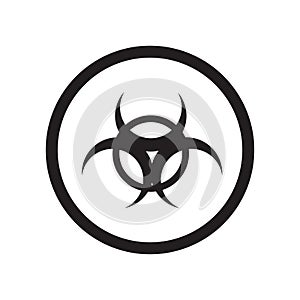 Biological warning icon vector sign and symbol isolated on white background, Biological warning logo concept