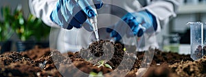 a biologist conducts experiments on the soil
