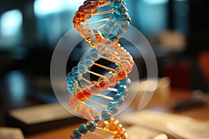 Biology class scene 3D model of a DNA strand