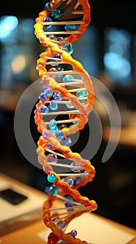 Biology class scene 3D model of a DNA strand