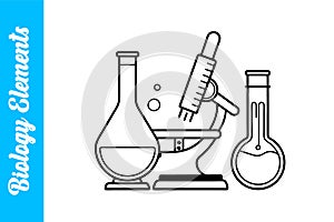 Biology Elements with editable outline.