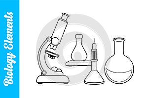 Biology Elements with editable outline.