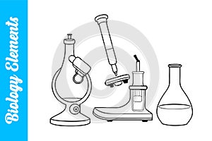 Biology Elements with editable outline.