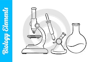 Biology Elements with editable outline.