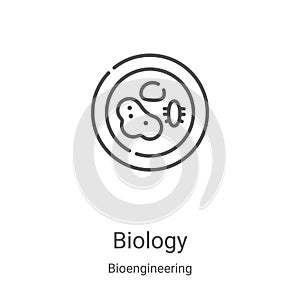 biology icon vector from bioengineering collection. Thin line biology outline icon vector illustration. Linear symbol for use on
