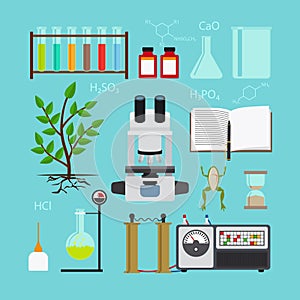 Biology laboratory icons