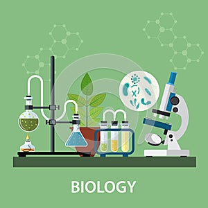 Biology laboratory workspace