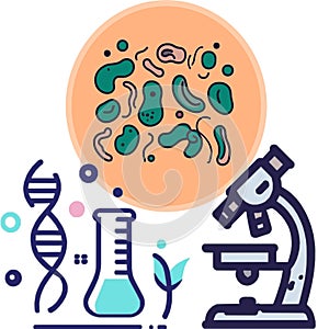 Biology organisms microscope vector graphics