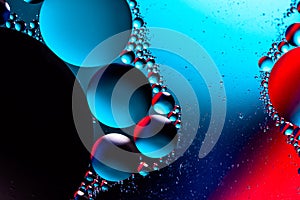 Biology, physics or chemistry abstract background. Scientific image of cell membrane. Macro up of liquid substances. Abstract