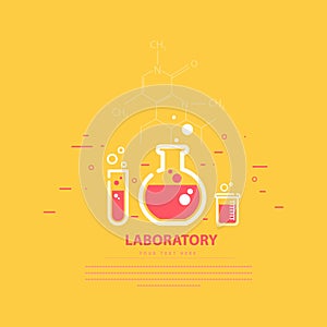 Biology science education medical vector illustration in flat style