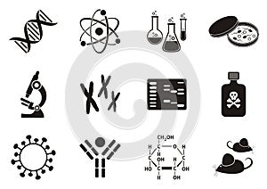 Biology science icons