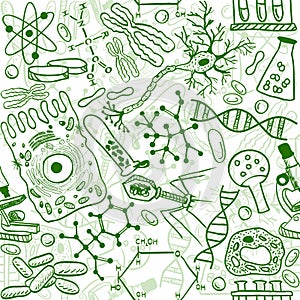 Biology seamless pattern